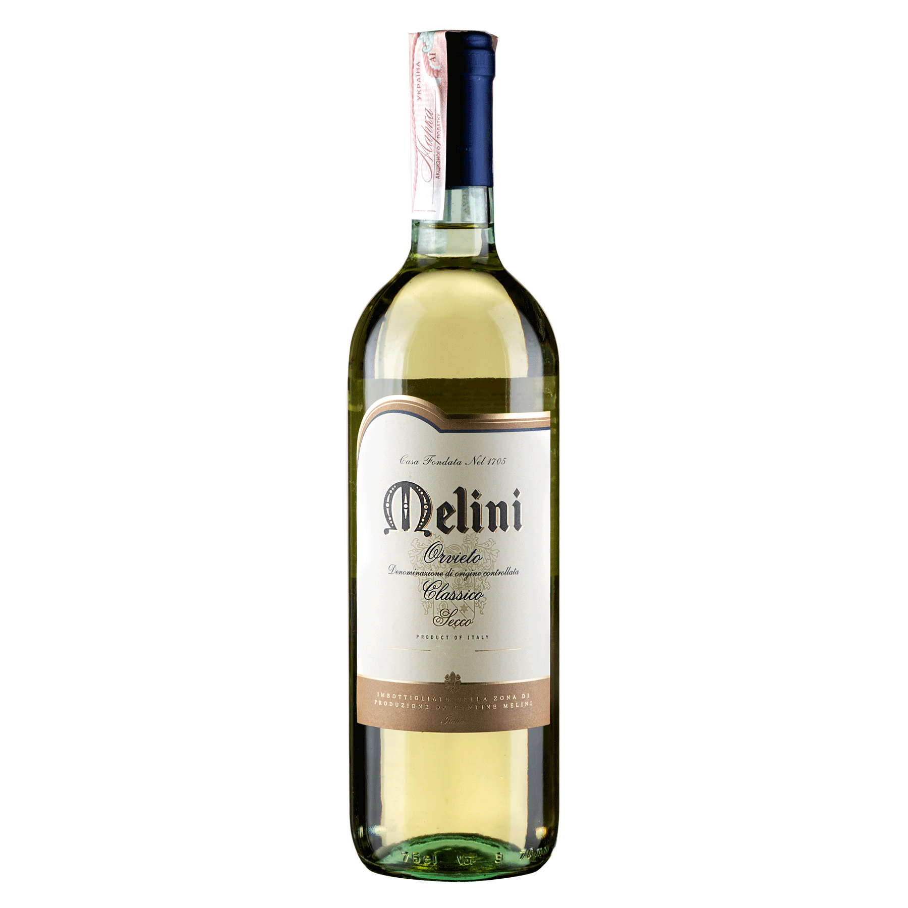 Вино Меліні Орвієто Класіко Секо 12,5% біл сух 0,75л